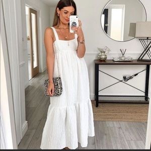 Zara voluminous weave textured poplin dress